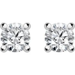 C W Sellors Solitaire Stud Earrings - White Gold/Diamond