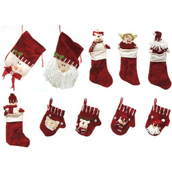 CMI Pack of 10 Red Christmas Gift Bag Set Stocking