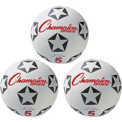 Champion Sports Rubber Soccer Ball, Set of White, Black White/Black