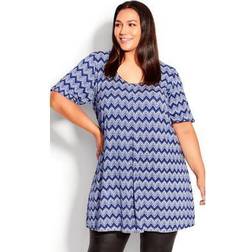 Avenue TUNIC LIV PLT PRT Marine Zig Zag Marine Zig Zag