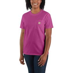 Carhartt Women's Short Sleeve Pocket T-shirt - Magenta Agate Heather