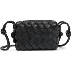 Bottega Veneta Micro Loop Leather Shoulder Bag Black 01