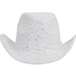 Glitter sequin trim cowboy hat