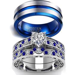 Loversring couple ring bridal sets his hers women 10k white assorted styles