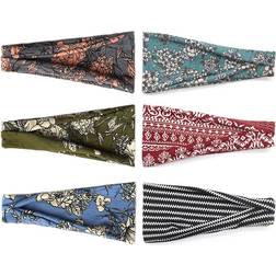 Boho Women Fashion Wide Headband 6-pack - Flower