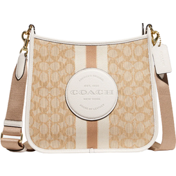 Coach Dempsey File Bag In Signature Jacquard With Stripe And Patch - IM/Light Khaki Chalk