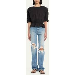 Frame Black Ruched Blouse