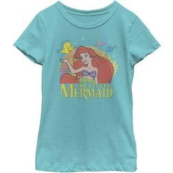 Disney Girl The Little Mermaid Ariel Classic Graphic Tee Tahiti Blue
