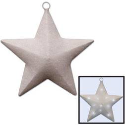 Beistle 16" White and Silver Glittered Light-Up County Western Sparkle Star