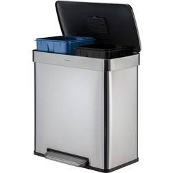 Qualiazero 16 Gallon Step On Multi-Compartments Trash Recycling Bin