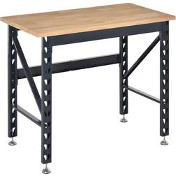 Homcom 45" Workbench, Solid Wood Tabletop Workstation, Work Table with Four Adjustable Foot Pads, Weight Capacity 1100 Lbs