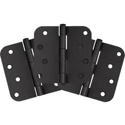 Design House 4 Radius Matte Black Door Hinge Value Pack 3 per Pack