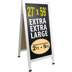 Global Products Indoor/Outdoor Sidewalk Chalkboard HD-0240-WHT-OS