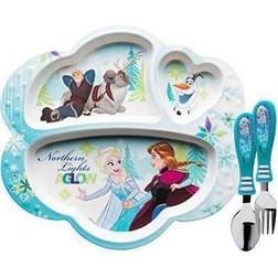 Zak Designs Kids Dinnerware Sets Plate Flatware Disney Frozen 3pc