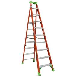 Louisville 9-Step Fiberglass Step Ladder: Type IA, 10' High 300 Lb Capacity, 29-1/4" Base Width Part #FXS1510