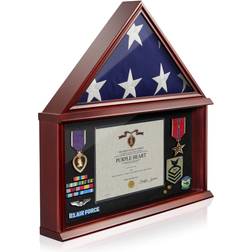 Reminded Large Military Shadow Box Memorial Flag Display Case Photo Frame