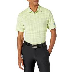 Adidas Men's Ultimate365 Allover Print Primegreen Polo Shirt - Pulse Yellow/Focus Blue