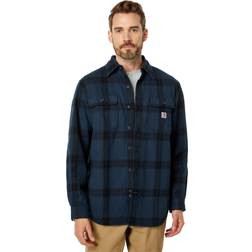 Carhartt Men's Loose Fit Heavyweight Flannel Long-Sleeve Shirt Night Blue