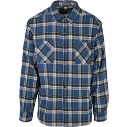 Urban Classics Longsleeve av Lake Check Shirt Herr bl /beige