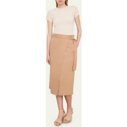 Vince Buckle linen-blend wrap skirt beige