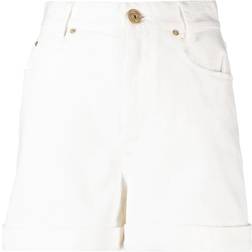 Balmain High-rise denim shorts white
