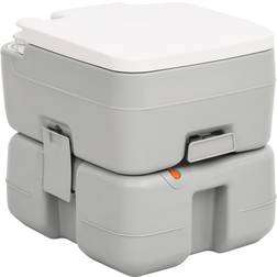 vidaXL 41.5 x 36.5 x 37.5 cm Portable Camping Toilet Portable Toilet Grey and White 15 10 L HDPE
