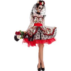 Party King Adult La Novia Day of the Dead Sugar Skull Costume