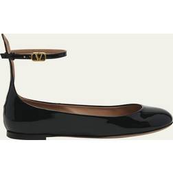 Valentino Garavani TAN-GO PATENT LEATHER BALLERINA Wo BLACK