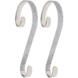 Haute Decor 6 Steel Silver Glitter Scrolls Holders 2-Pack