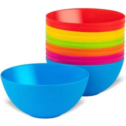 Mainstays Plastic bowls set of 12 kids bowls 24 oz microwave dishwasher safe bpa free p