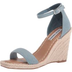 Steve Madden Women's Submit Wedge Sandal, Denim