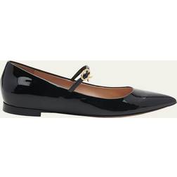 Gianvito Rossi Black patent strap ballerinas black