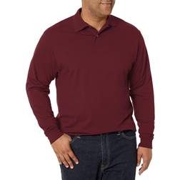 Jerzees Men's SpotShield Button Rib Knit Polo Shirt_S_Maroon