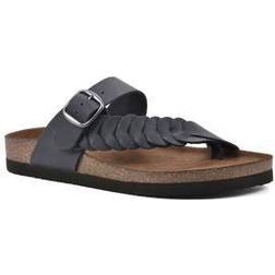 White Mountain Women's Happier Footbeds Sandals Navy, Leather Navy/Leather