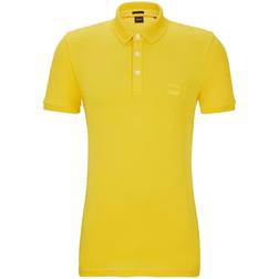 Hugo Boss Stretch Cotton Slim Fit with Logo Patch Polo Shirt - Light Yellow