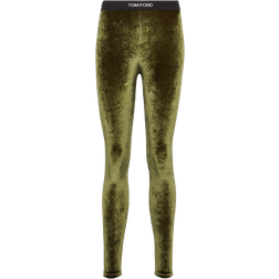 Tom Ford Stretch Velvet Signature Leggings - Green