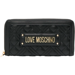 Love Moschino Quilted Logo-Plaque Wallet - Black