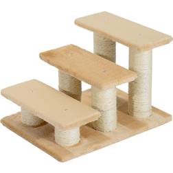 Pawhut Katzenteppe 3 Stufen beige 45 LxBxH Katzentreppe Hundetreppe Treppe