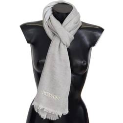 Missoni Gray Wool Knit Unisex Neck Wrap Scarf