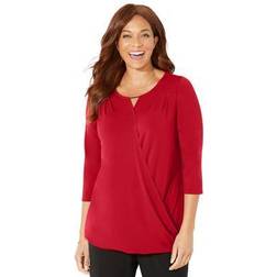 Catherines women's plus wrap front top