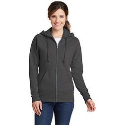 Port & Company Ladies Fleece Pullover Hooded Sweatshirt Charcoal