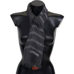 Missoni Gray Striped Wool Unisex Neck Wrap Fringes Scarf