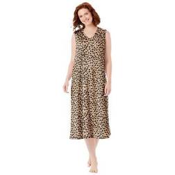 Plus Women's Long Sleeveless Sleepshirt by Dreams & Co. in Classic Leopard Size 7X/8X Nightgown