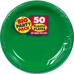 Amscan Disposable Plates Big Party Festive Green 50-Pack