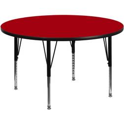 Flash Furniture 42" Round Thermal Laminate Activity Table With Short Height-Adjustable Legs, Red
