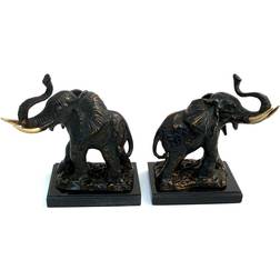 Bey-Berk R18P Cast Elephant Bookends Figurine