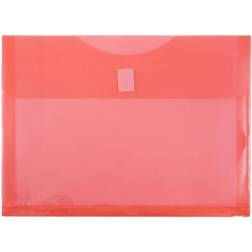Jam Paper Plastic Hook & Loop Envelopes 9.8x13x1 12/Pack Red 1 Inch Expansion