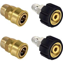 Pressure washer adapter set, m22 m22-14mm to 3/8'' quick connect 2 pack