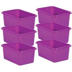 Teacher Created Purple Small Plastic Bin Pack of 6
