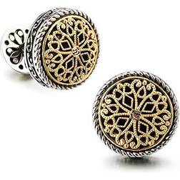 18k gold plated vintage celtic cross filigree cufflinks for men tuxedo shirt